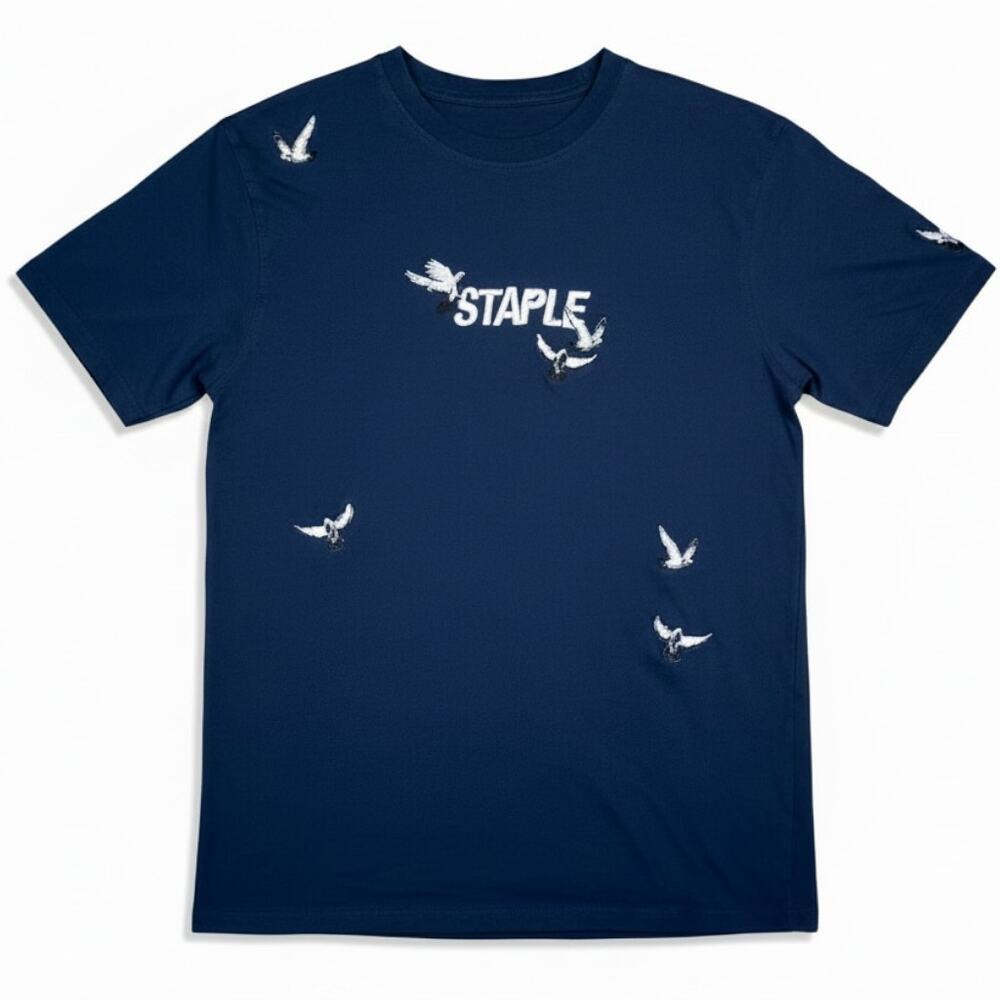 Staple Men's Medium Navy Blue Pigeon Flock Logo Short Sleeve T-Shirt Skater